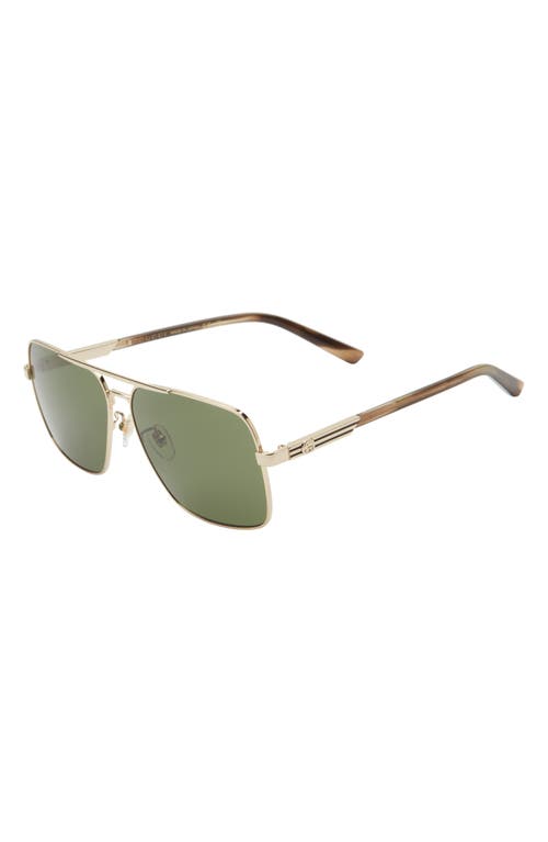 GUCCI GUCCI 62MM AVIATOR SUNGLASSES