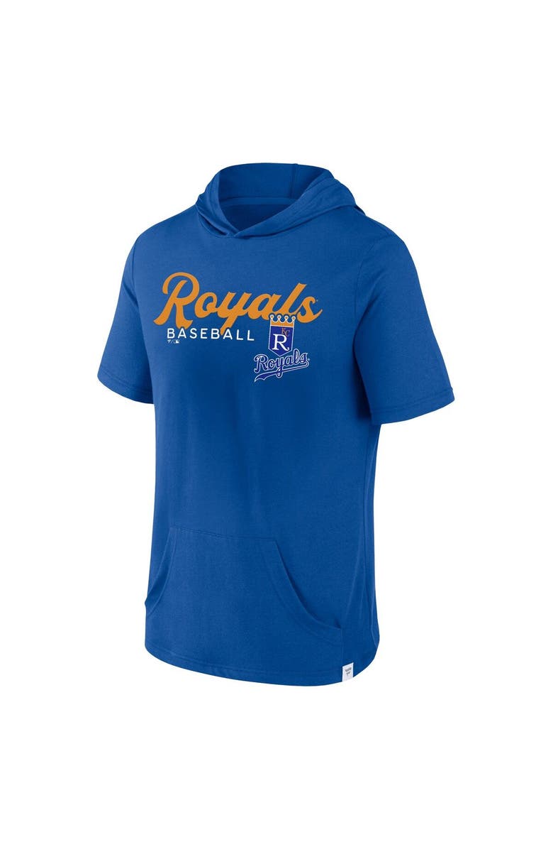 FANATICS Men's Fanatics Branded Royal Kansas City Royals Offensive Strategy Short Sleeve Pullover Hoodie, Alternate, color, 