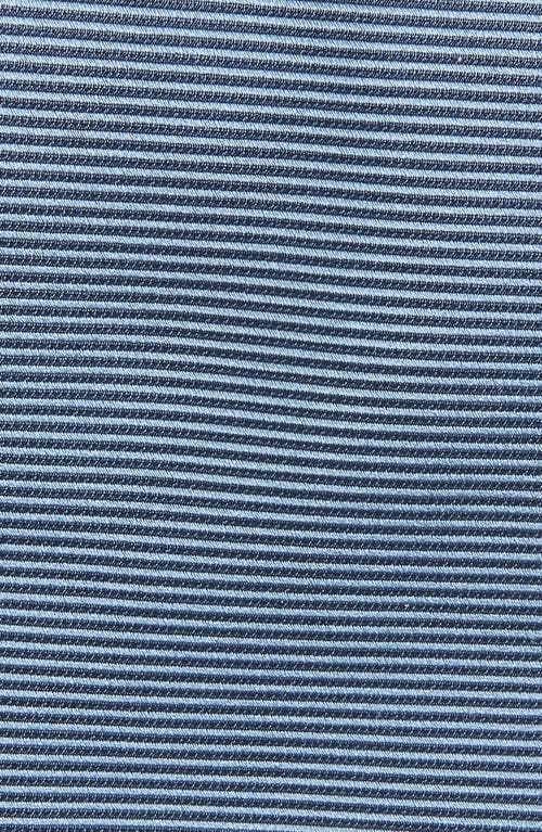 Hugo Boss Boss Horizontal Stripe Silk Blend Tie In Open Blue