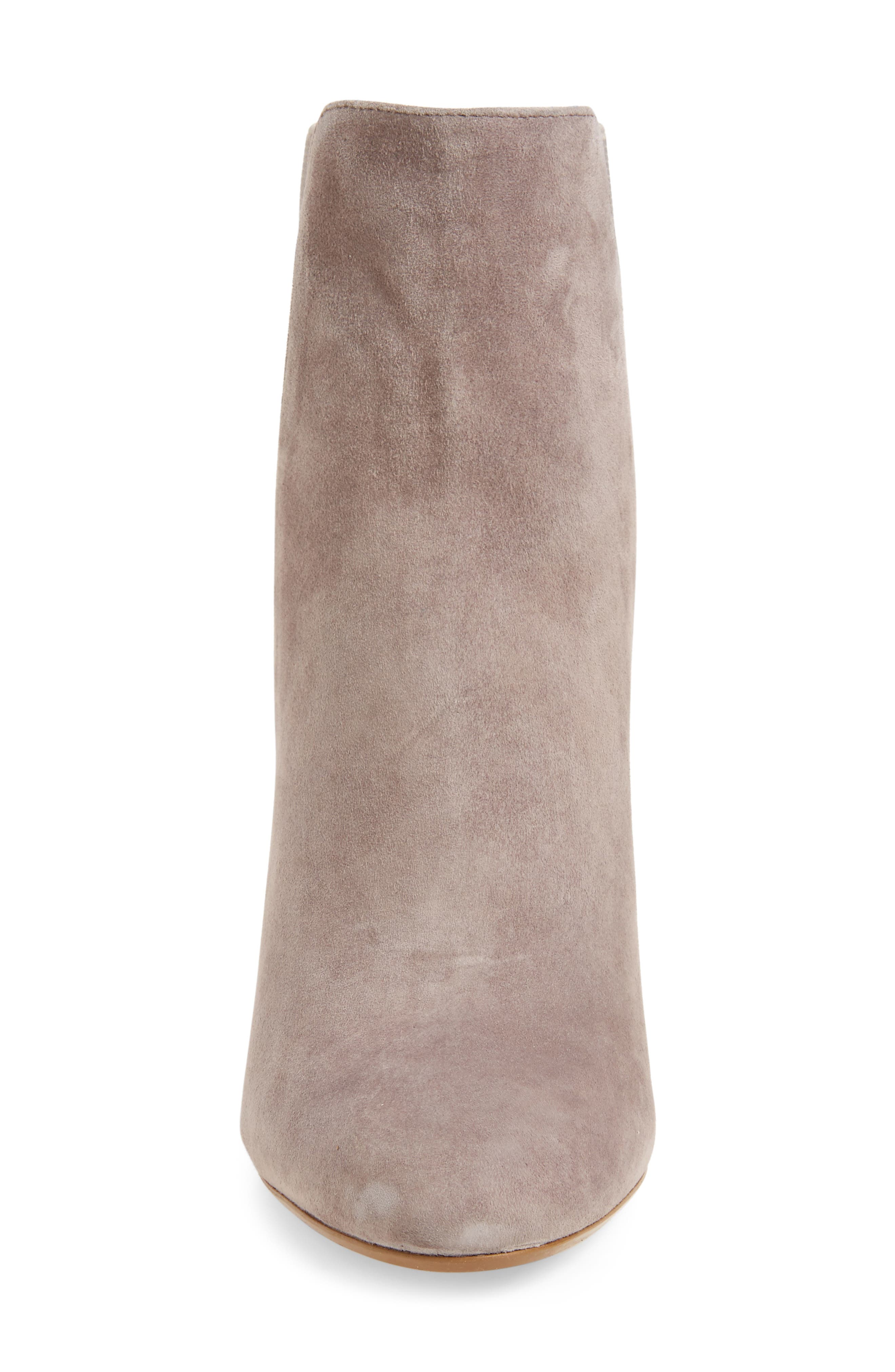 Effect Block Heel Bootie, Alternate, color, GREY SUEDE