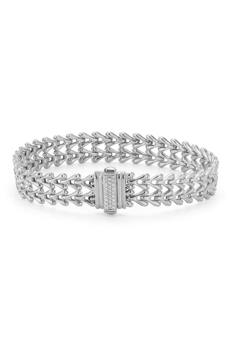 Double Row Weaved Bracelet, Main, color, SILVER