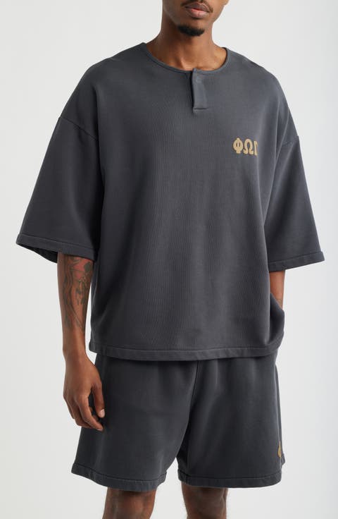 Henley Graphic Cotton Sweatshirt