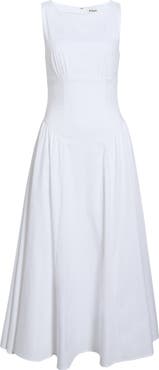 STAUD Gwen Shaped Waist Stretch Cotton Dress