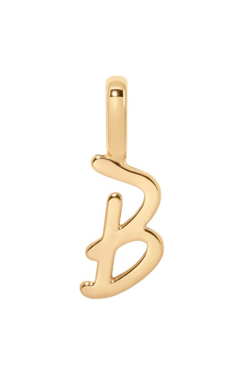 Script Initial Charm Gold Vermeil