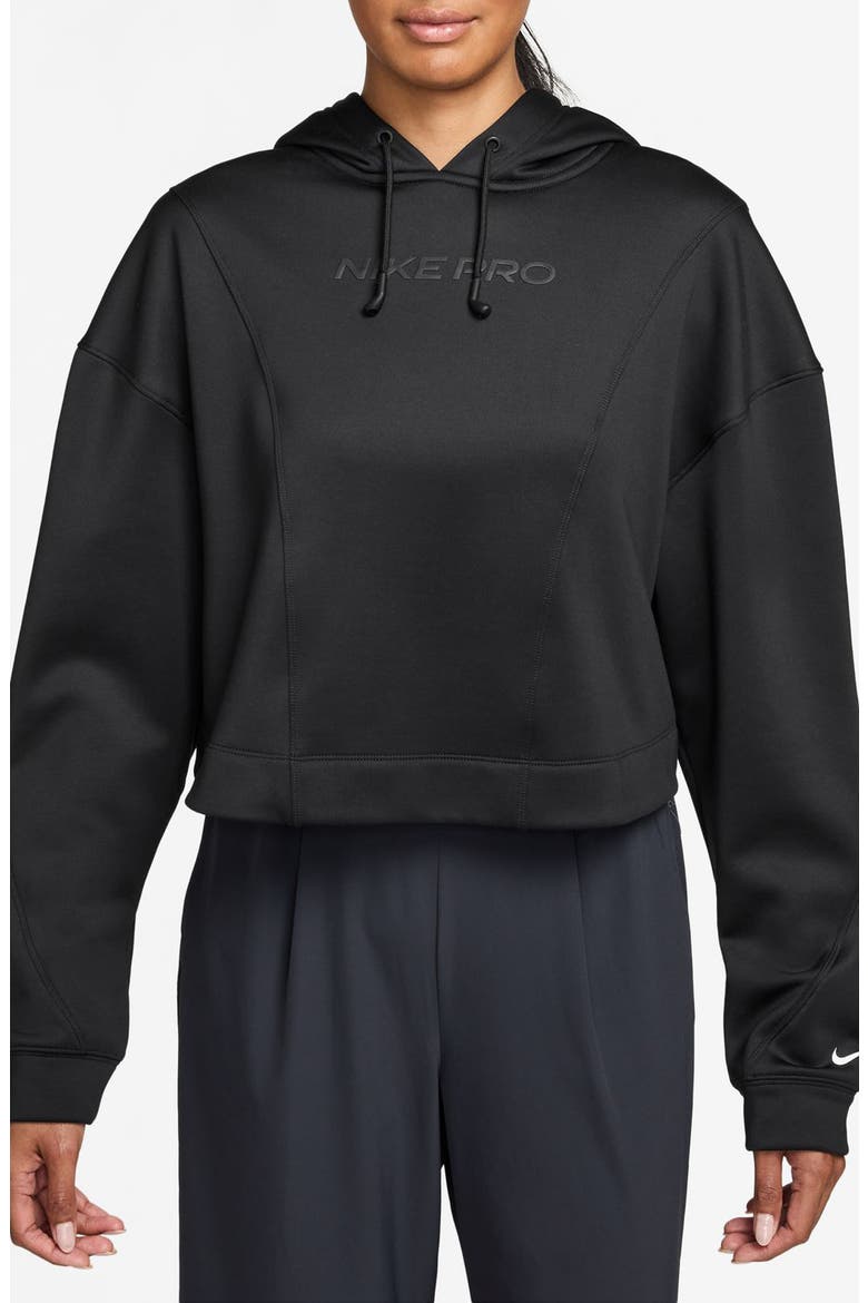 Pro Therma-FIT Fleece Hoodie, Main, color, BLACK/ WHITE
