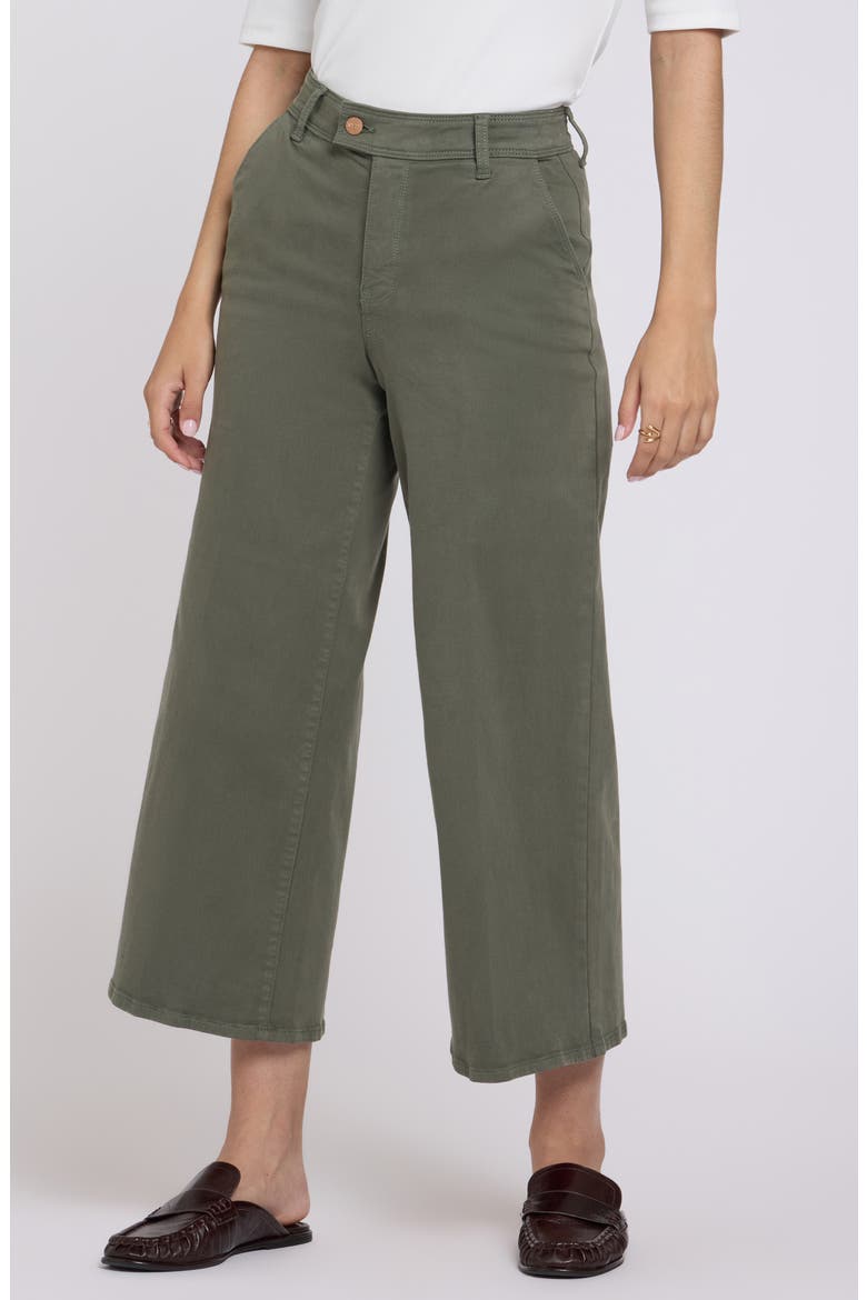 Mona High Waist Ankle Wide Leg Trouser Jeans, Alternate, color, DESERT GREEN