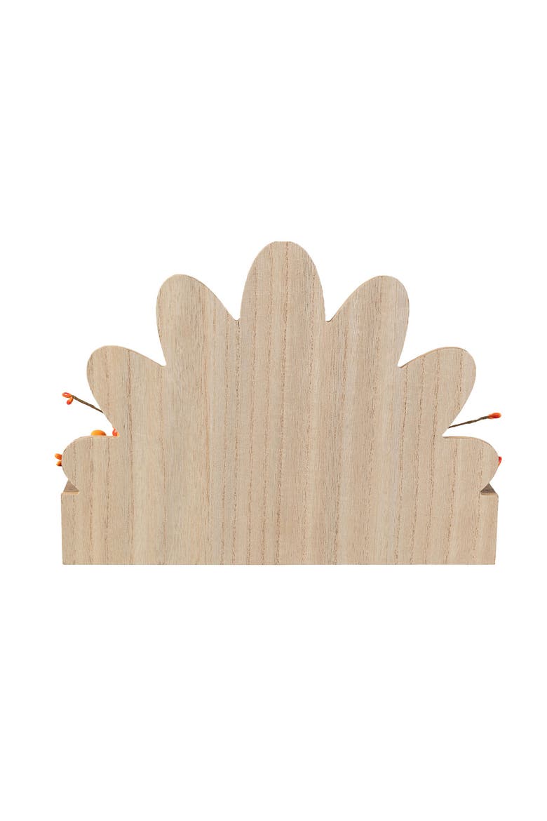 Thanksgiving Wooden Pilgrim or Turkey Table Block Sign, Alternate, color, Brown