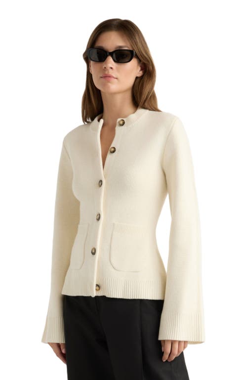Modern Citizen Eames Cotton Wool Button Cardigan in Cream  product