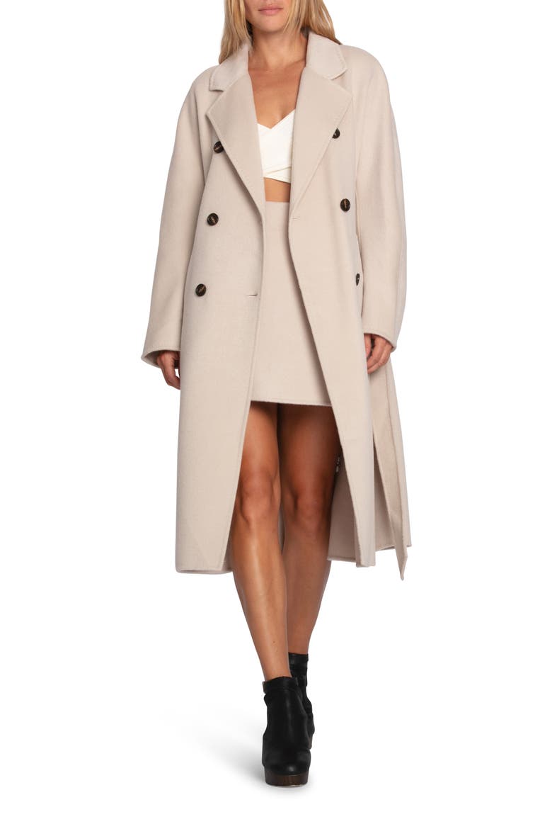 Real Love Double Breasted Maxi Coat, Alternate, color, PEARL