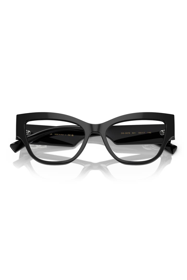 55mm Cat Eye Optical Glasses, Alternate, color, BLACK