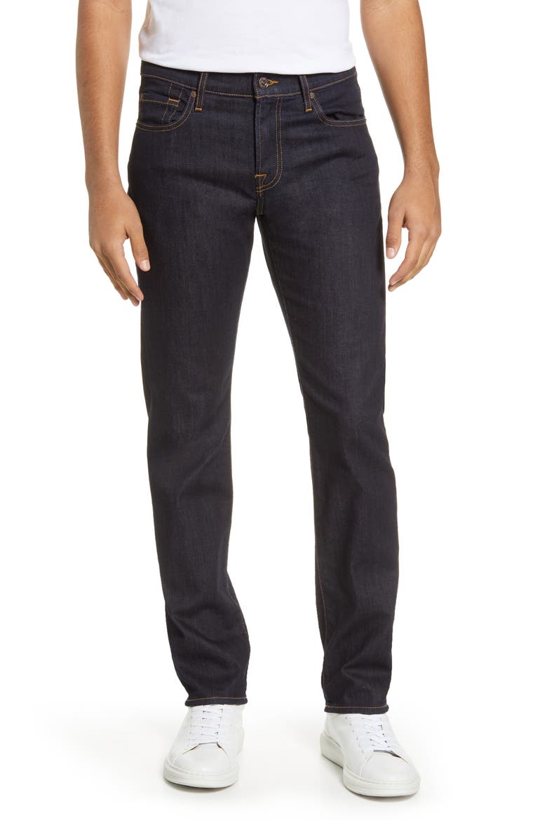 7 For All Mankind® Luxe Slimmy Straight Leg Jeans, Main, color, DARK CLEAN