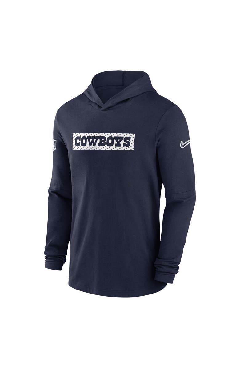 Nike Men's Nike Navy Dallas Cowboys 2024/25 Sideline Performance Long Sleeve Hoodie T-Shirt, Alternate, color, Navy