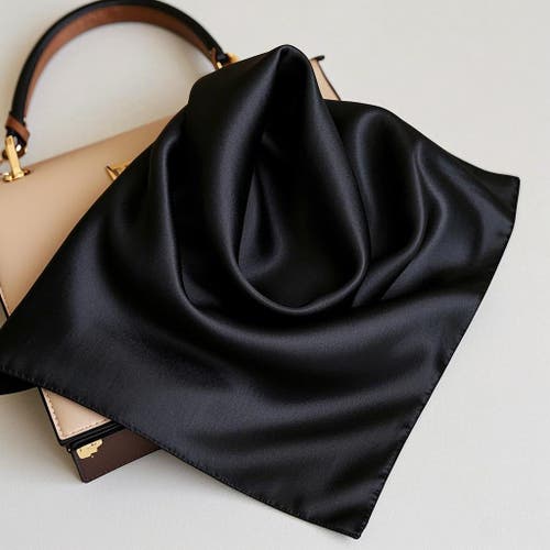 Silksilky Mulberry Silk Square Scarf In Black