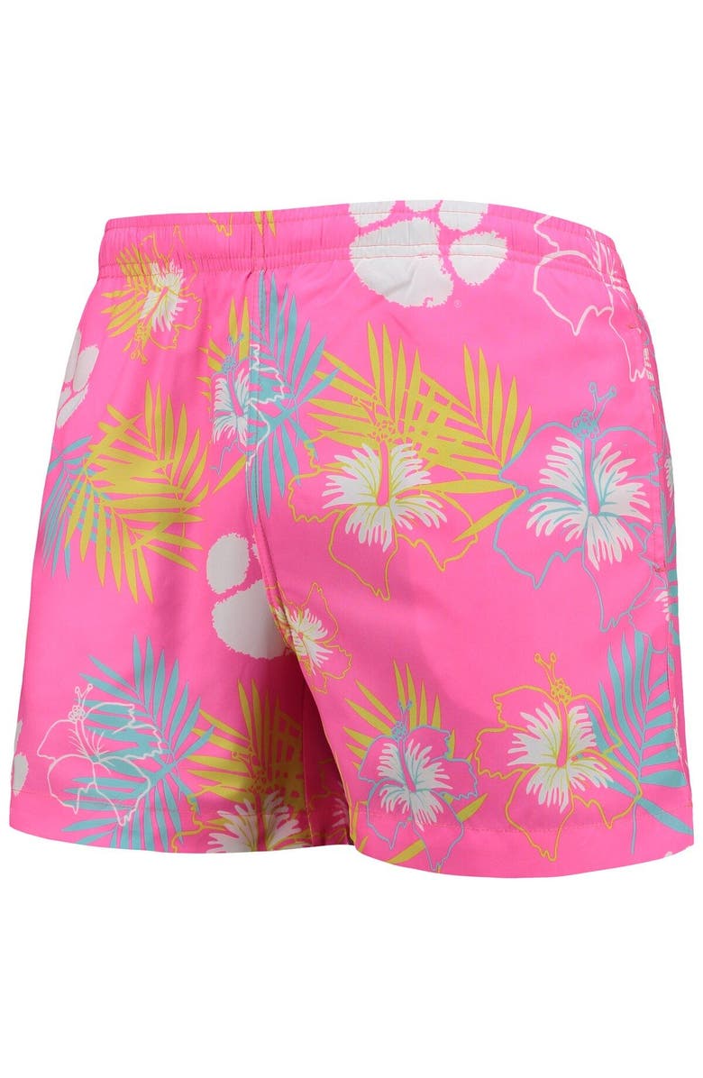 FOCO Men's FOCO Pink Clemson Tigers Neon Floral Swim Trunks, Alternate, color, Pink