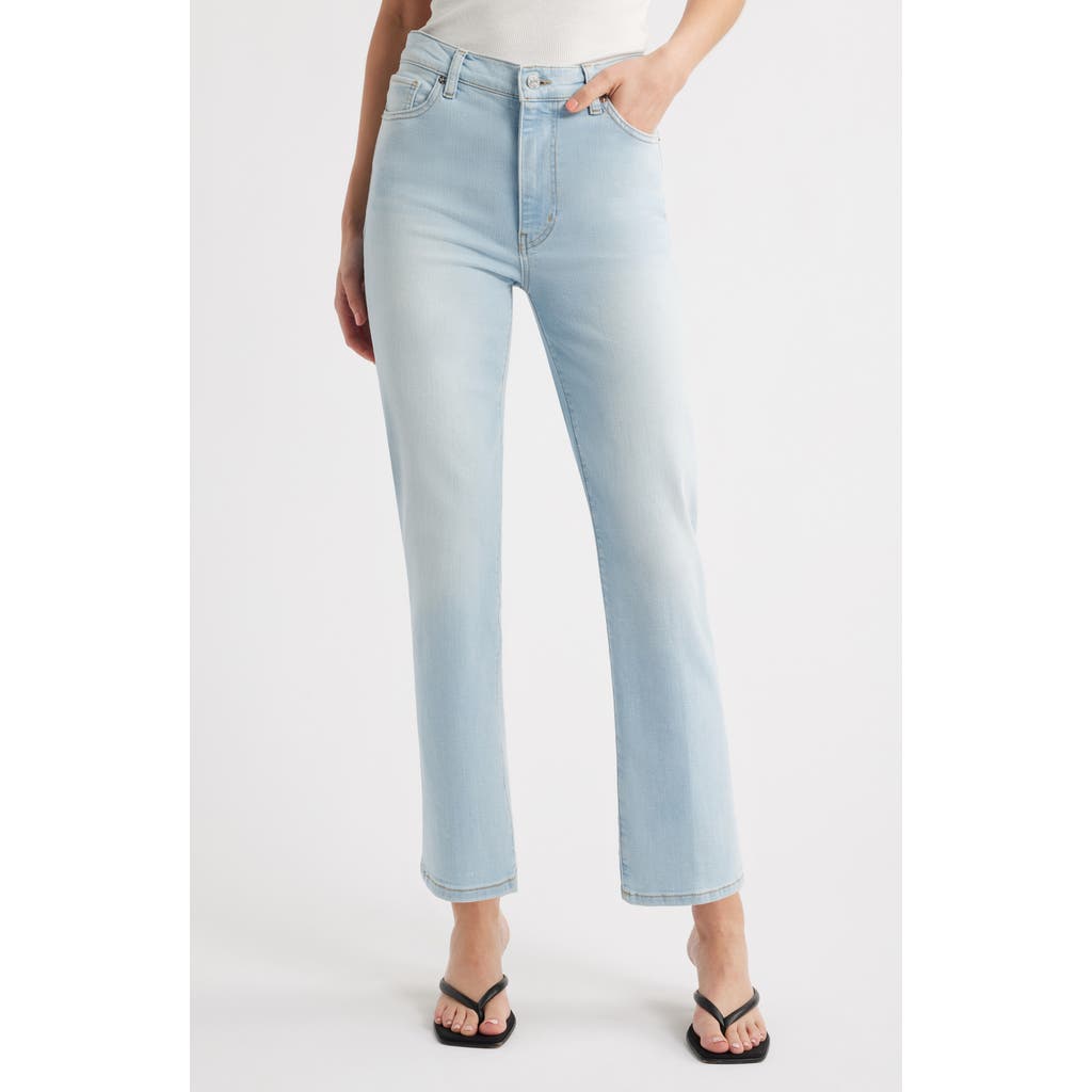 Shop Frame Le Sleek High Waist Ankle Straight Leg Jeans In Float