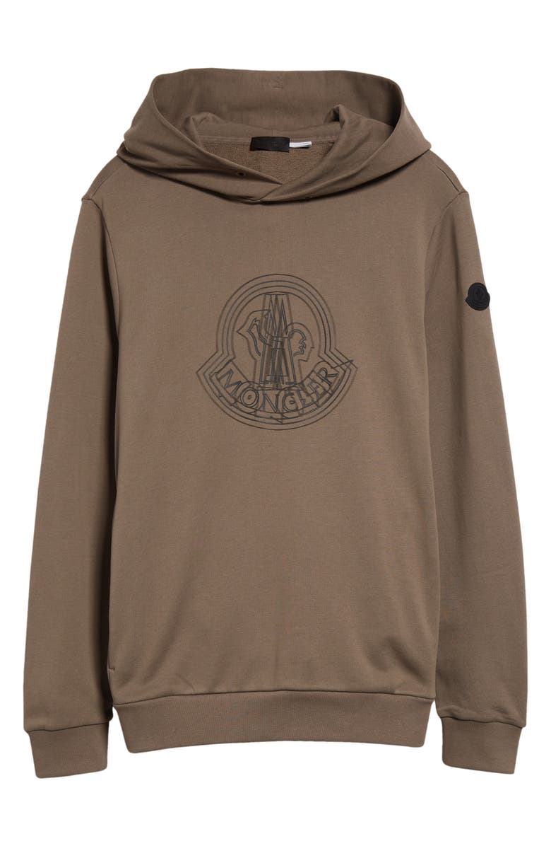 Moncler Logo Cotton Fleece Graphic Hoodie, Alternate, color, 