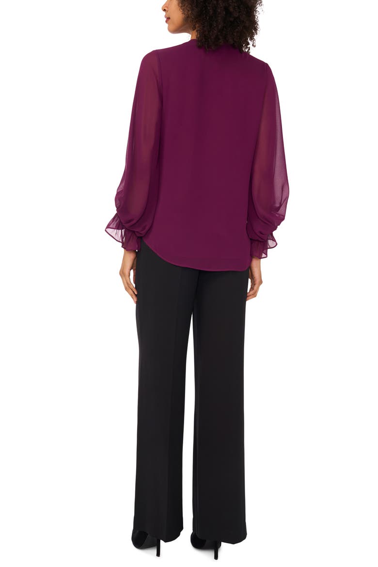 Long Sleeve Chiffon Top, Alternate, color, PICKLED BEET