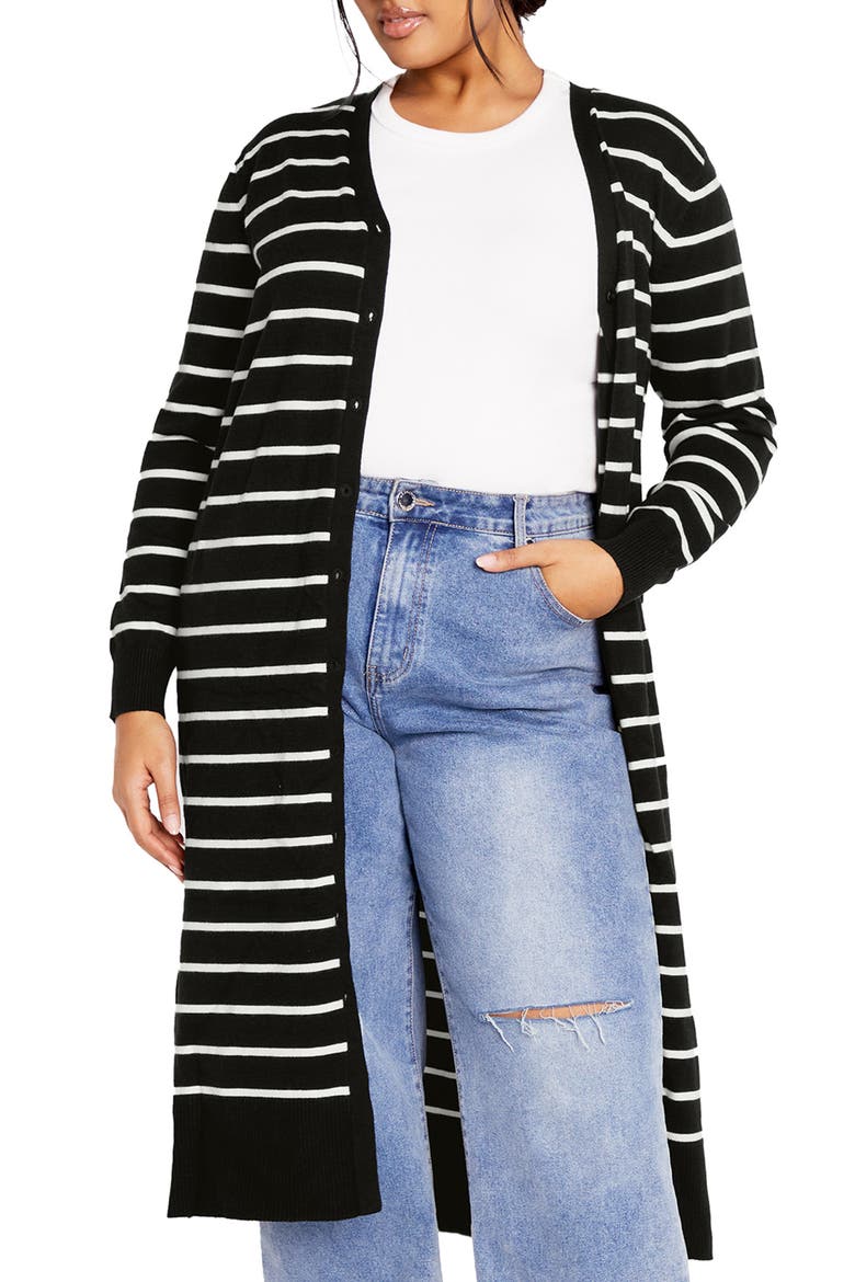 June Stripe Long Cardigan, Main, color, STRIPE