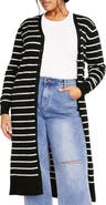City Chic June Stripe Long Cardigan