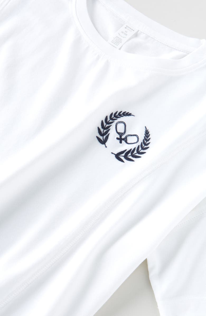 Recess Pickleball x Zella Kids' Lucky Embroidered Boxy T-Shirt, Alternate, color, White