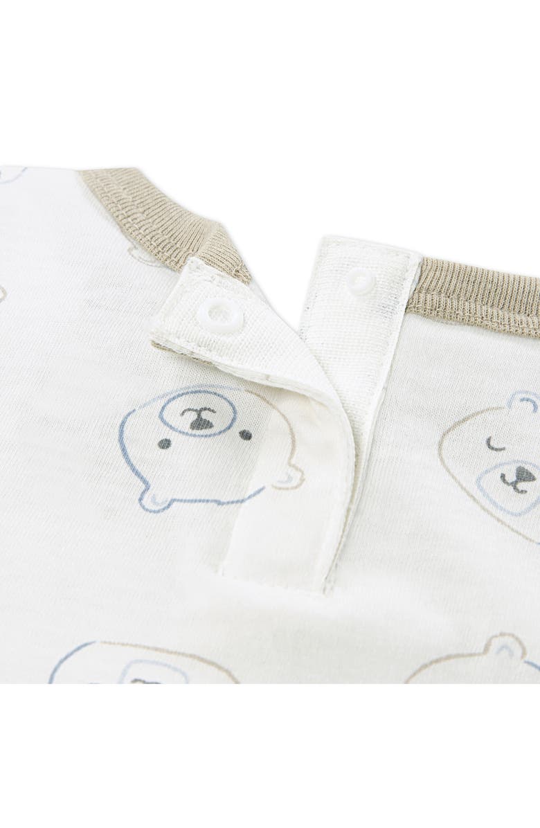 Huggies Print Organic Cotton T-Shirt & Overalls Set, Alternate, color, Huggies Oxford Tan