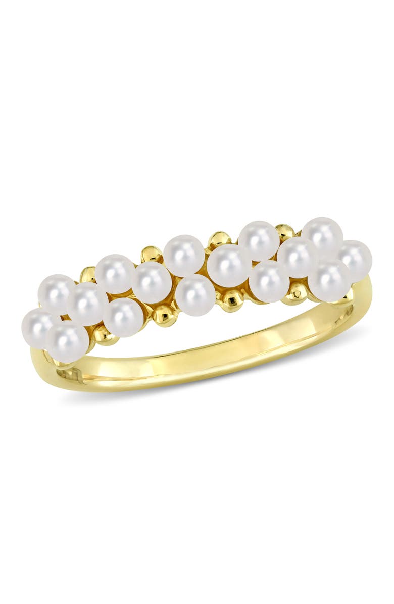 Julianna B. Cultured Pearl Semi-Eternity Ring 14k, Main, color, Pearl