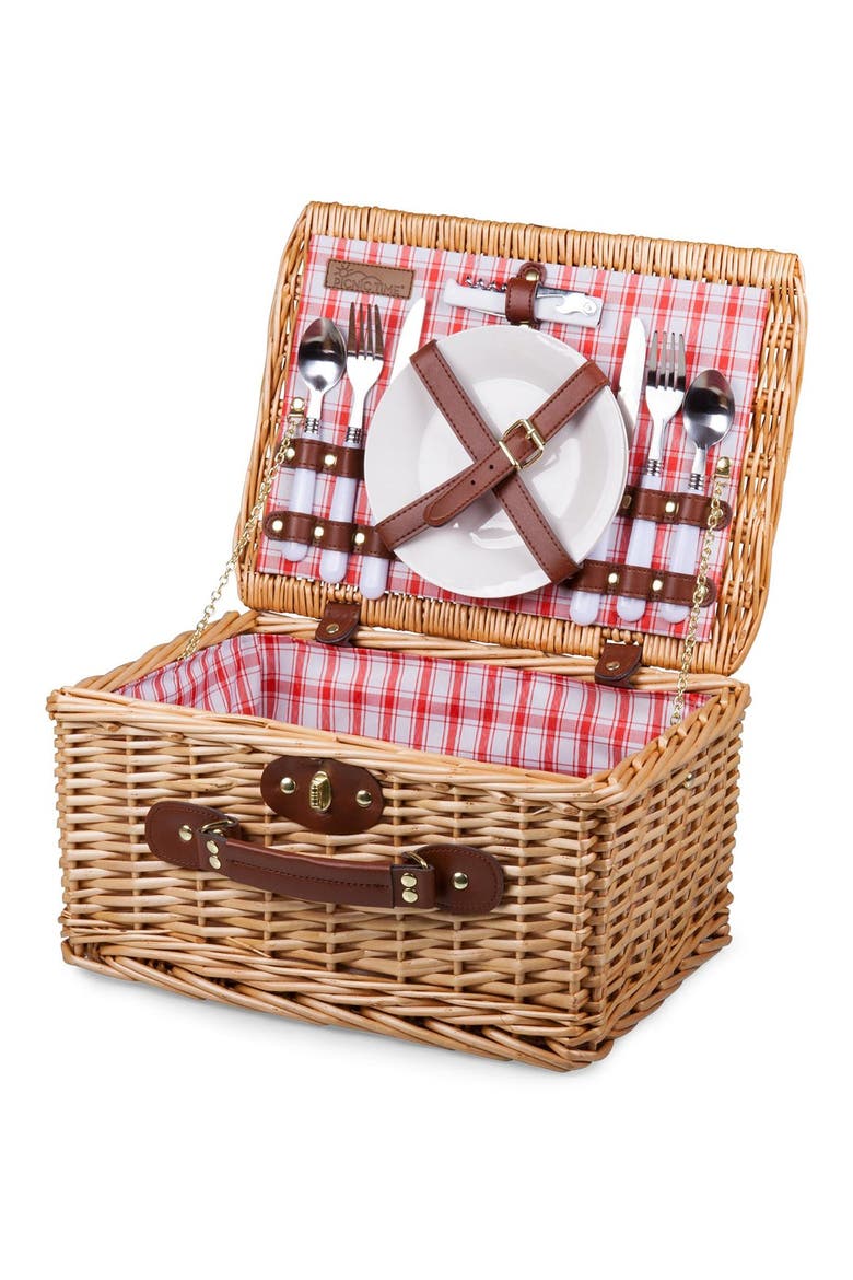 Catalina Picnic Basket, Alternate, color, RED