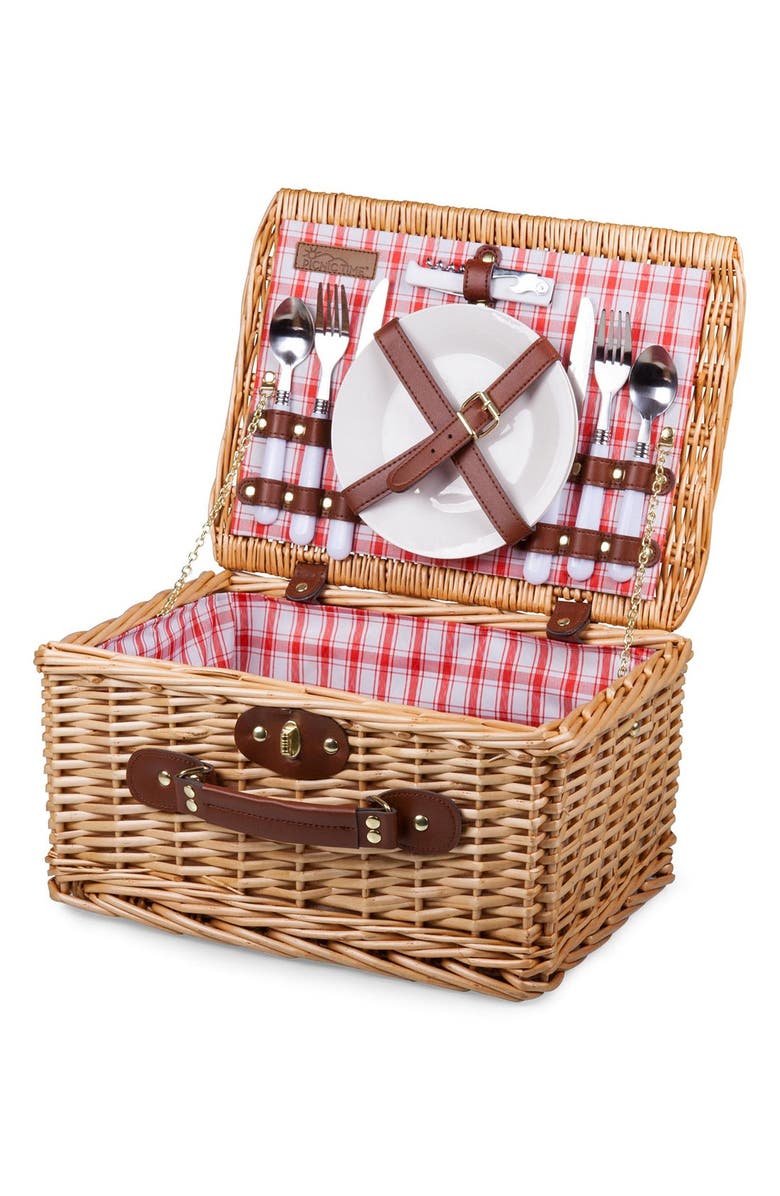 Picnic Time Catalina Picnic Basket, Alternate, color, Red