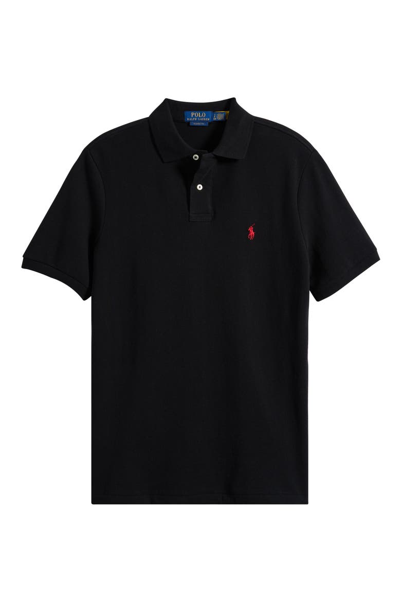 Cotton Polo, Alternate, color, BLACK