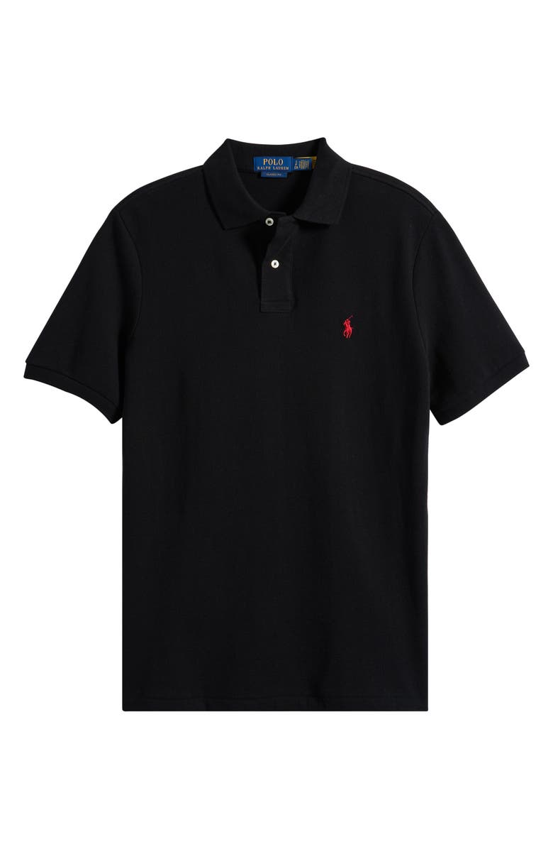 Polo Ralph Lauren The Iconic Mesh Polo Shirt, Alternate, color, Black Marl Heather
