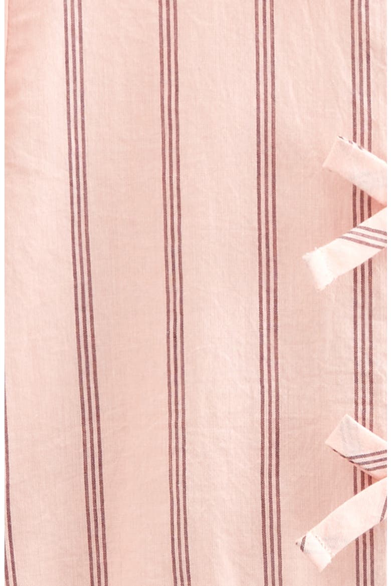 Kids' Bow Front Peplum Cotton Top, Alternate, color, PINK PURPLE PIN STRIPE
