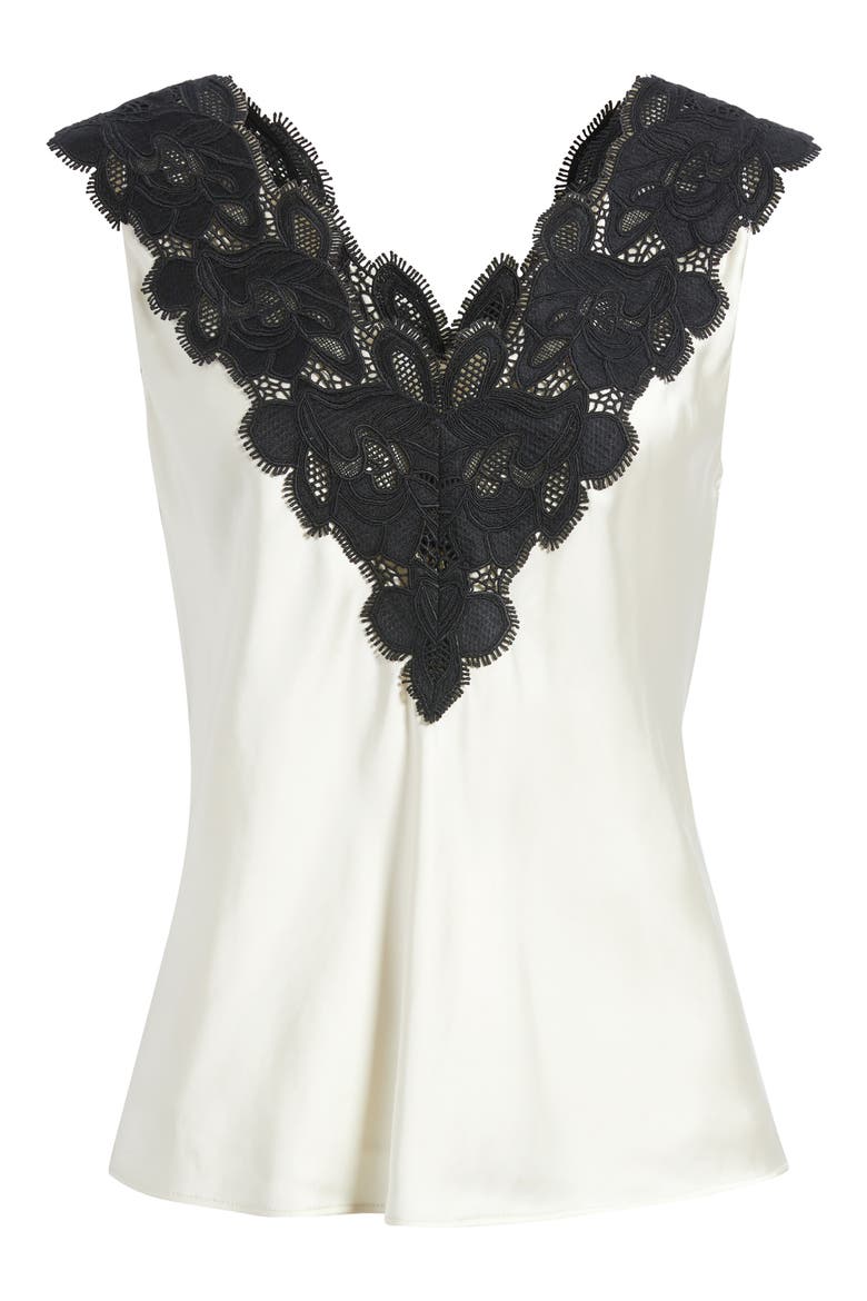 Celeste Lace Trim Cami, Alternate, color, OFF WHITE
