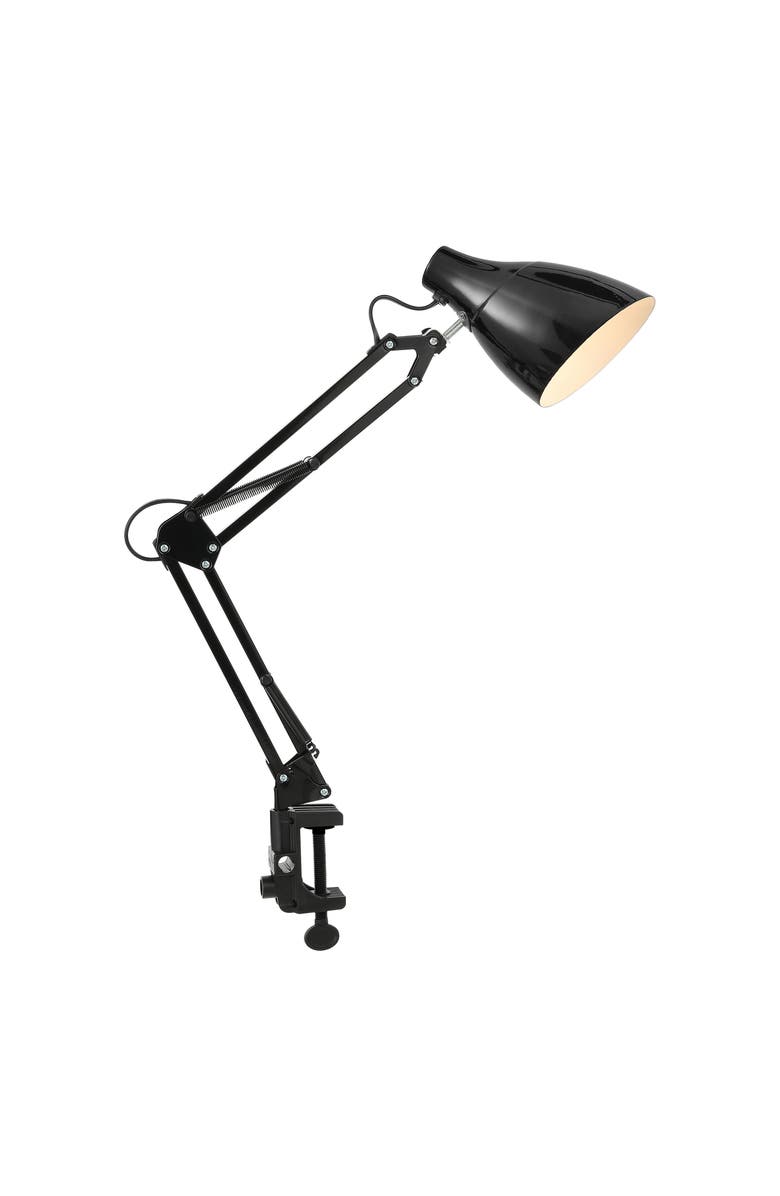 JONATHAN Y Odile Classic Industrial Adjustable Articulated Clamp-On LED Task Lamp, Main, color, Black