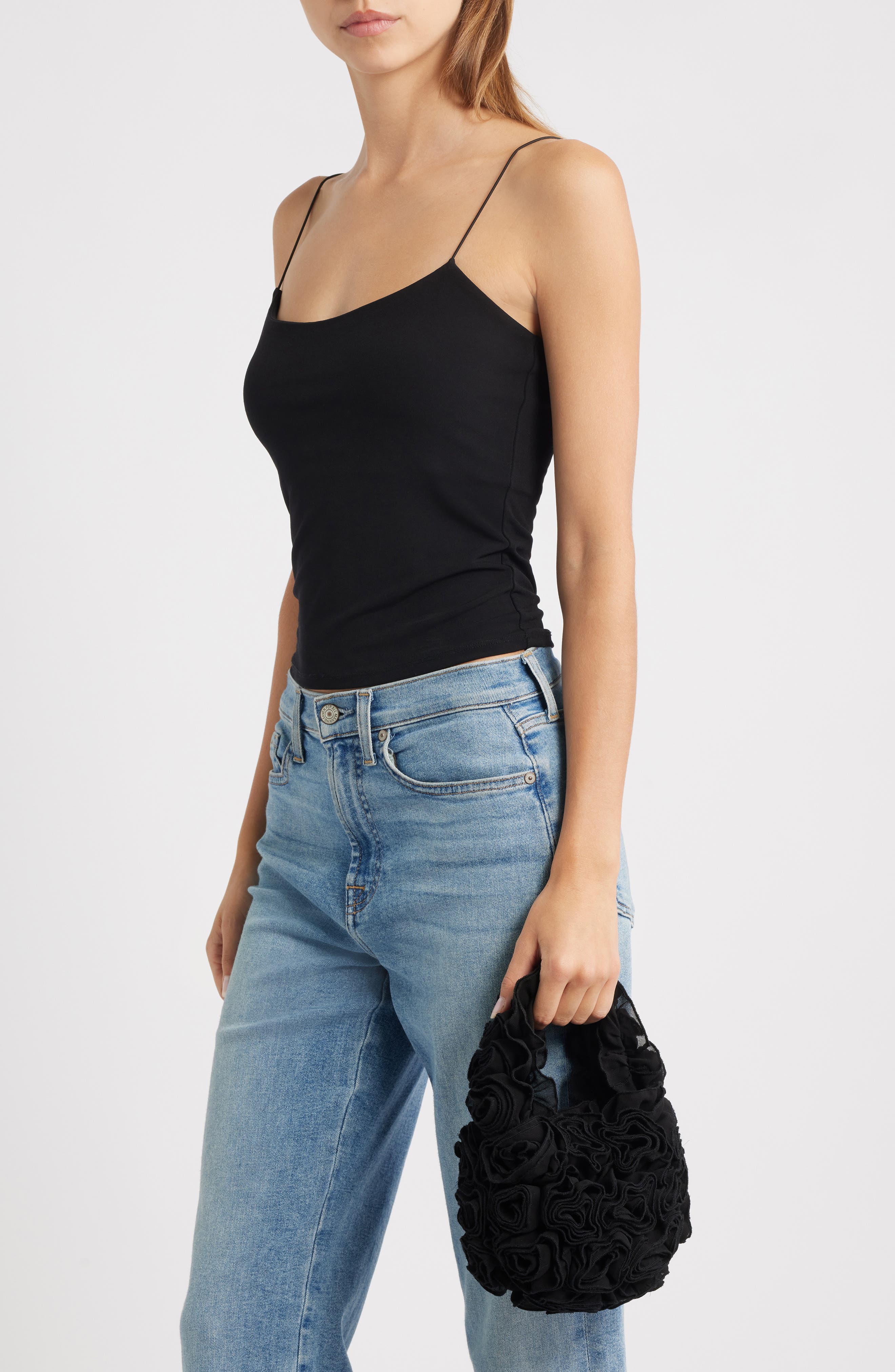 Naked Wardrobe Roses Mini Handbag, Alternate, color, Black