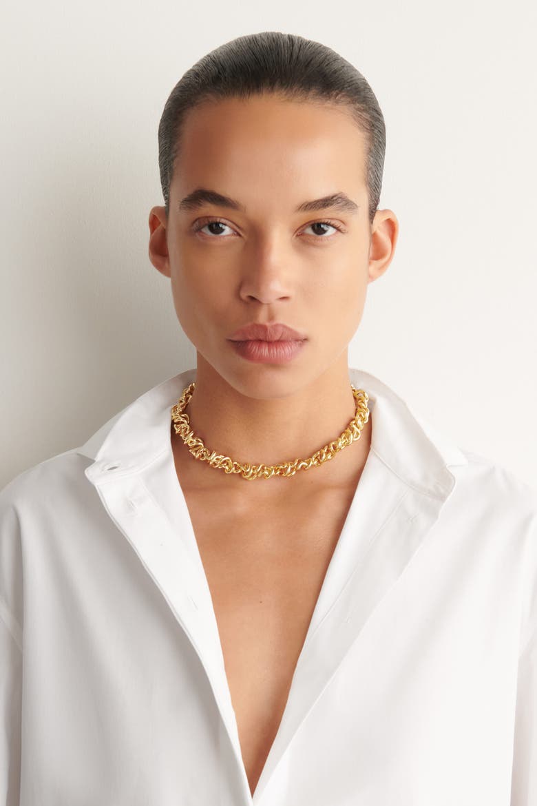 Knotted Chain Necklace, Alternate, color, GOLD
