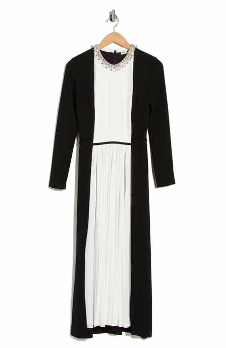 Simkhai Esther Colorblock Embellished Long Sleeve Midi Dress