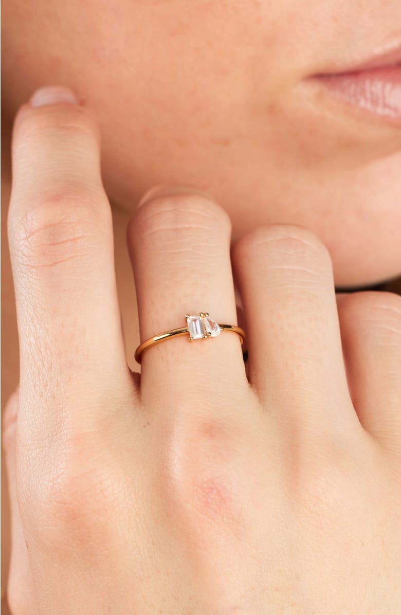 MADE BY MARY Toi et Moi Ring, Alternate, color, Gold Vermeil