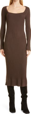 PAIGE Benita Long Sleeve Wool Blend Rib Sweater Dress