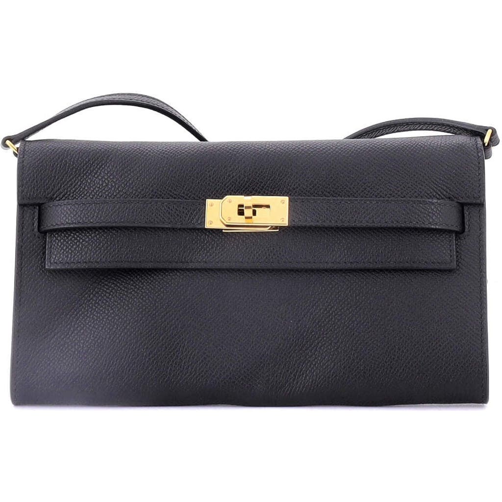 Pre-owned Hermes Hermes Kelly To Go Wallet Epsom In Black