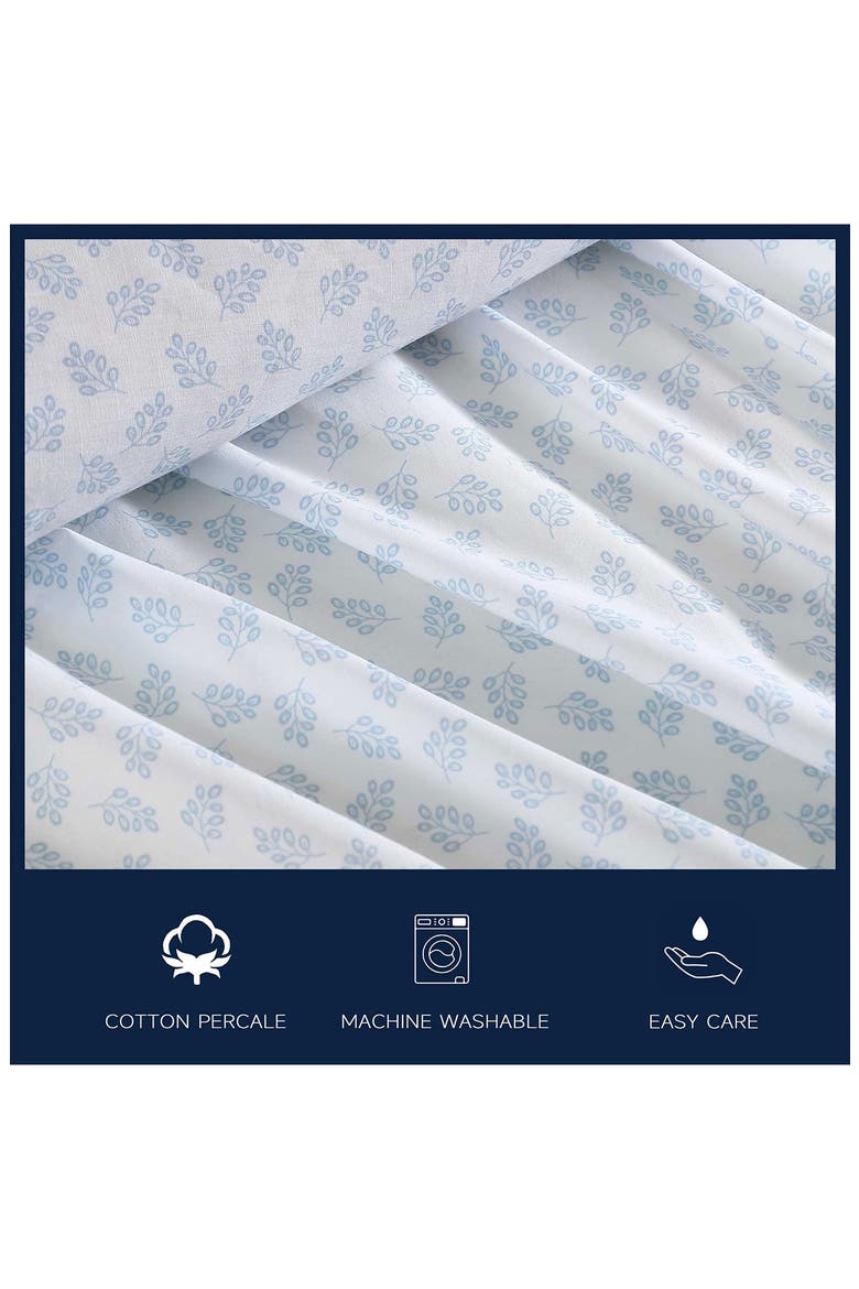Breezy Bloom 200 Thread Count Cotton Percale Sheet Set, Alternate, color, WHITE/ BREEZY BLOOM