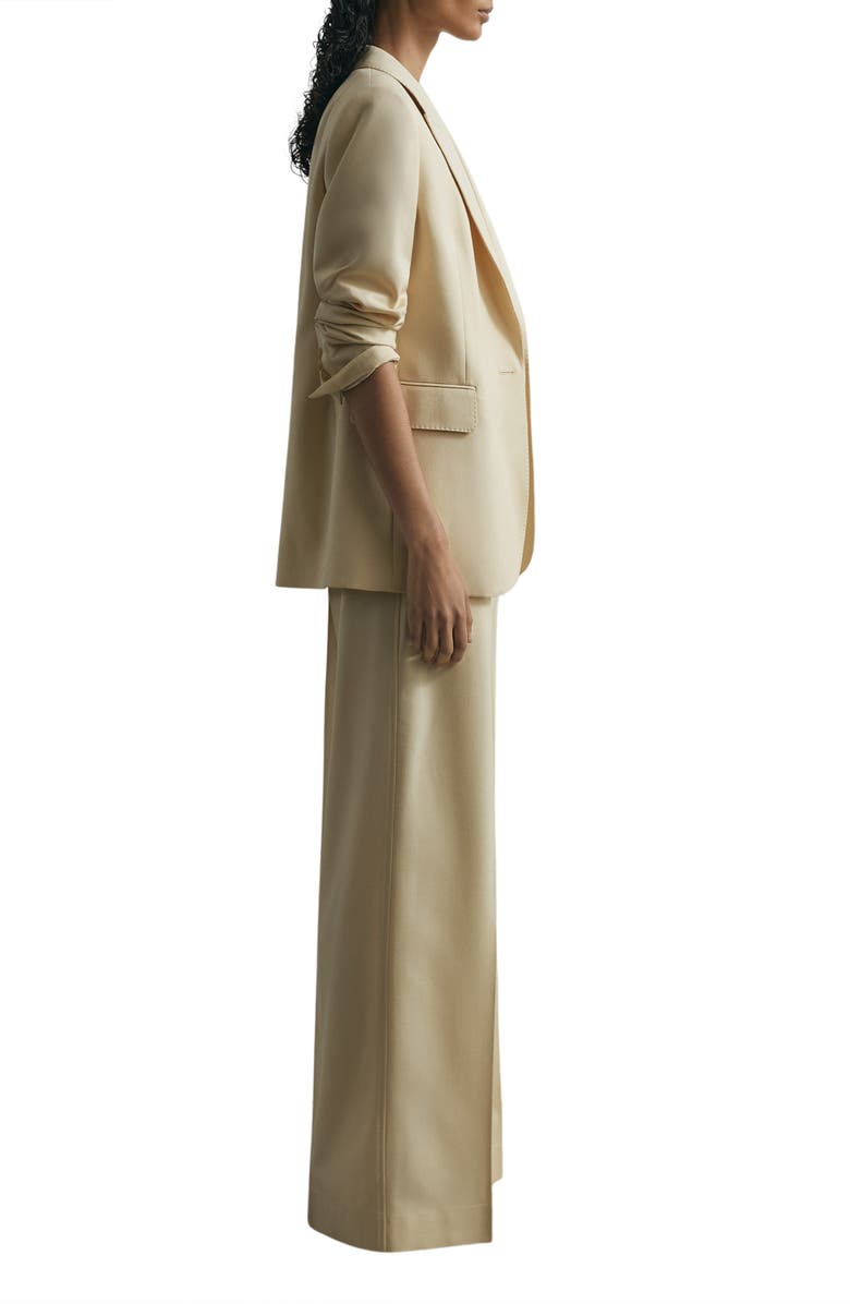 Reiss Anya Wide Leg Silk & Wool Pants, Alternate, color, Cream