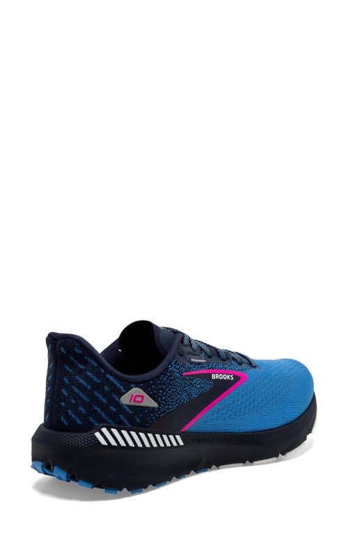 Brooks Women's Launch Gts 10 Running Shoes In Peacoat/marina Blue/pink Glo In Peacoat/marina Blue/pink Glo