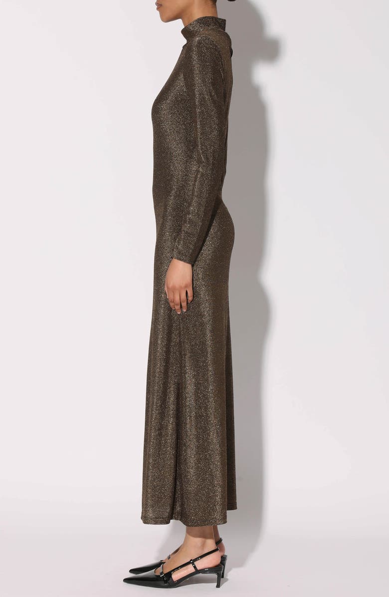 Walter Baker Ella Long Sleeve Metallic Maxi Dress, Alternate, color,