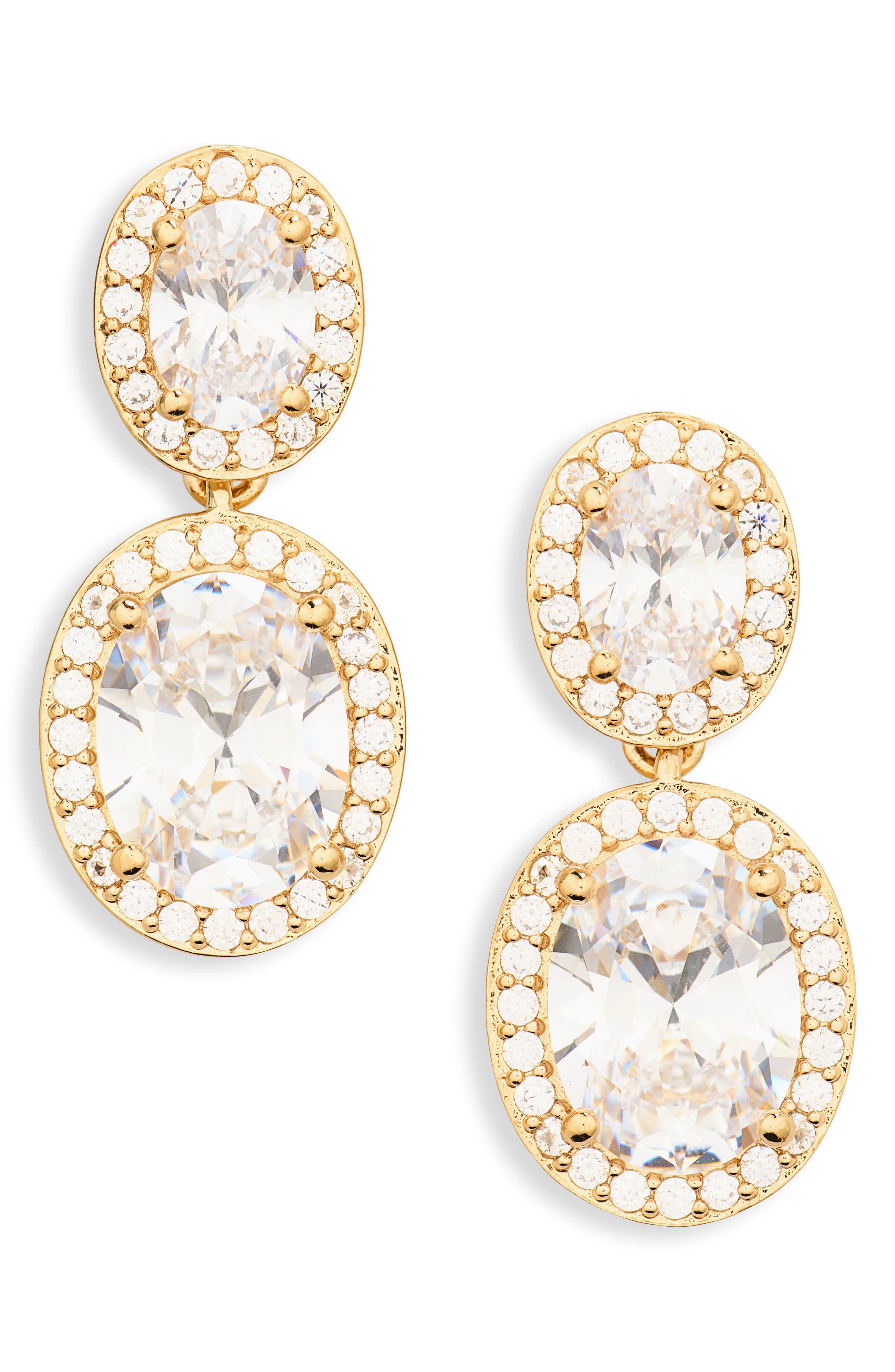 Nadri Halo Cubic Zirconia Drop Earrings