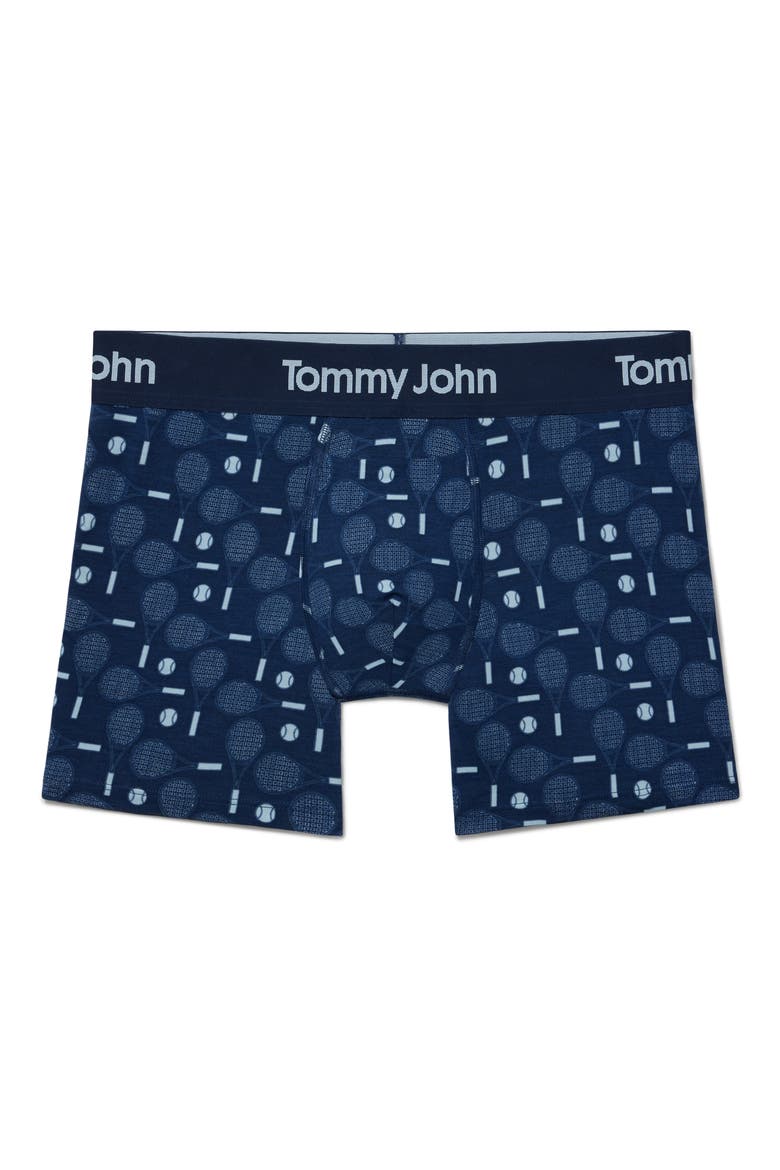 Second Skin 4-Inch Boxer Briefs, Alternate, color, CERULEAN TENNIS TIME