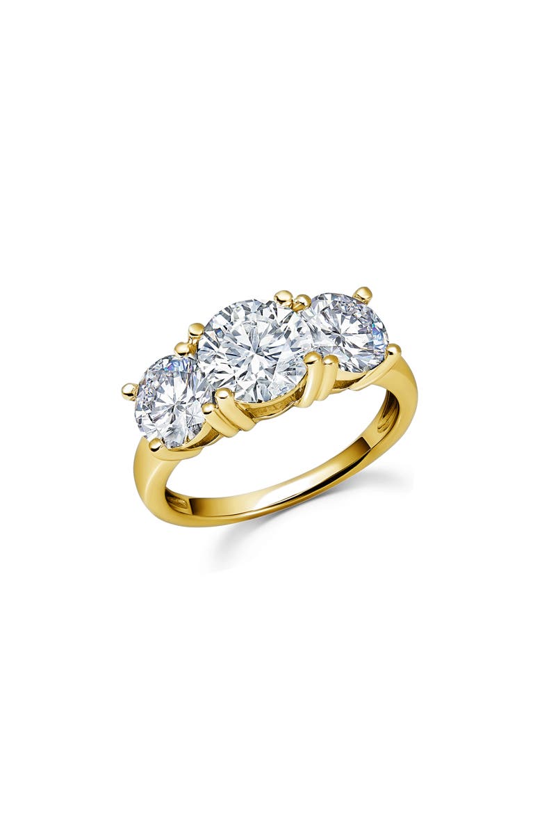 3-Stone Cubic Zirconia Ring, Main, color, GOLD
