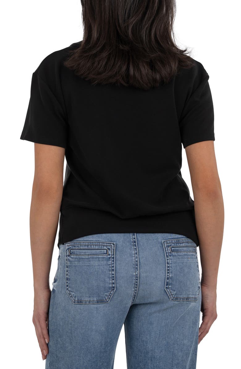 KUT from the Kloth Avi Twist Front T-Shirt, Alternate, color, Black Jm