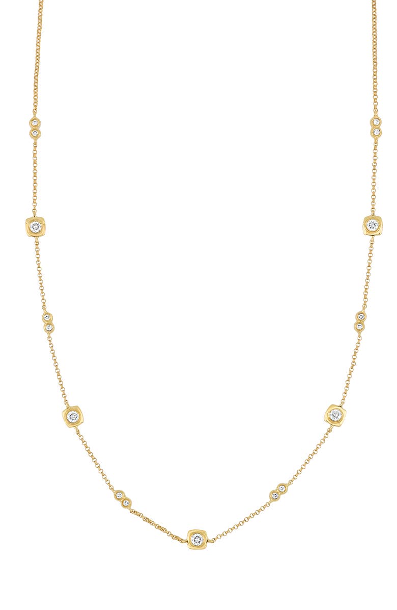 Bony Levy Monaco Diamond Station Necklace, Main, color, 18K Yellow Gold