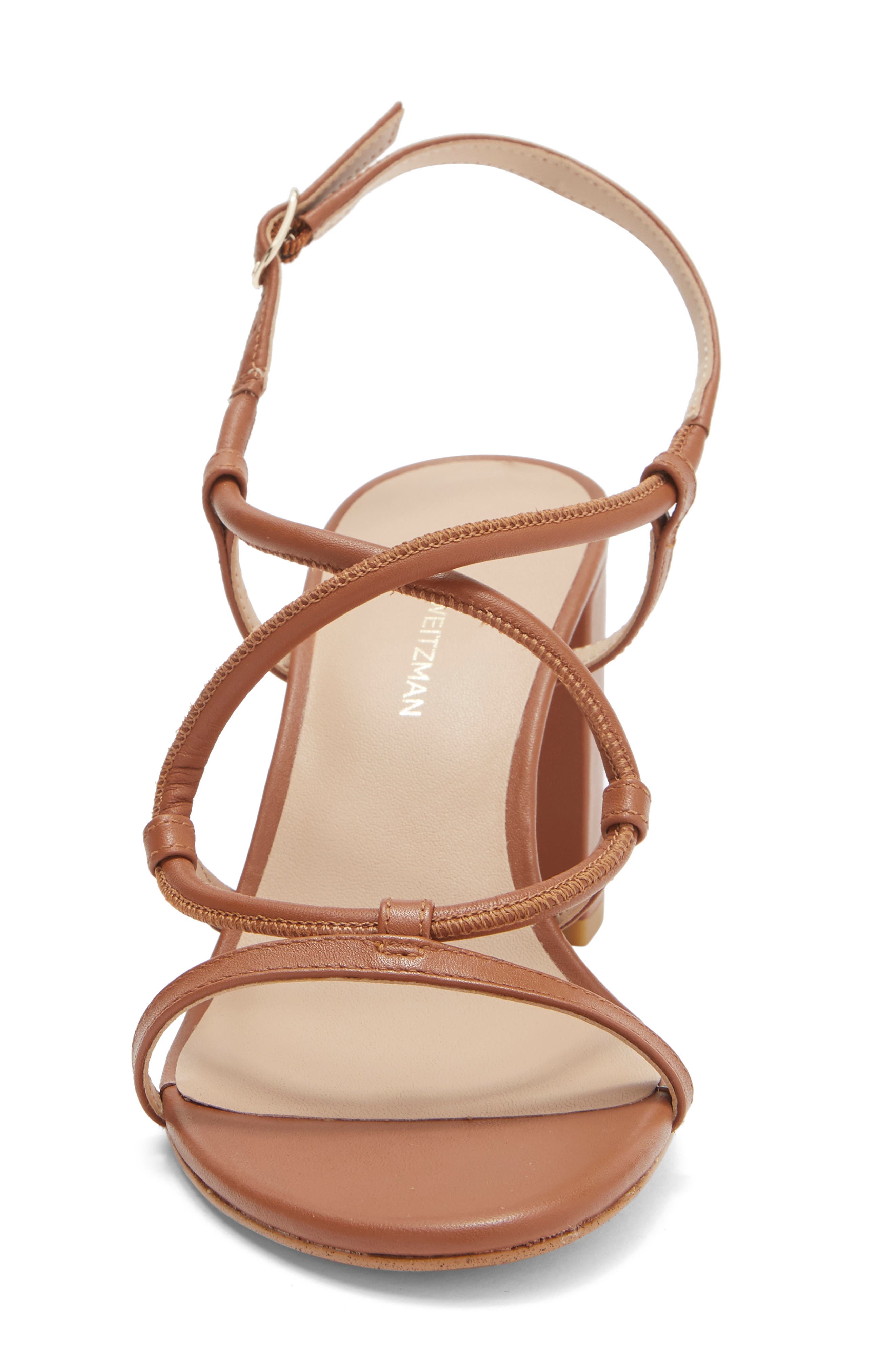 Stuart Weitzman Nilla Block Heel Sandal, Alternate, color, Saddle