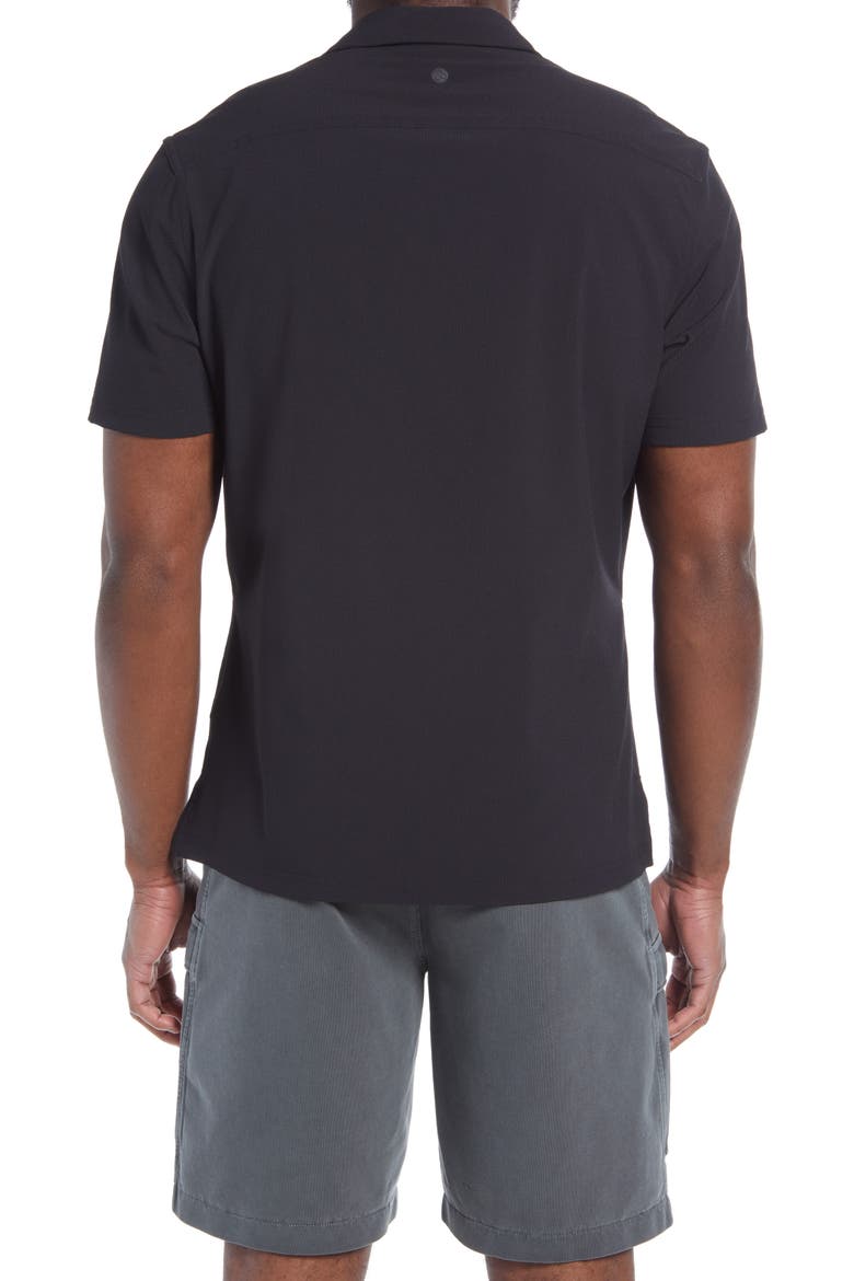 Ripstop Snap Front Shirt, Alternate, color, BLACK